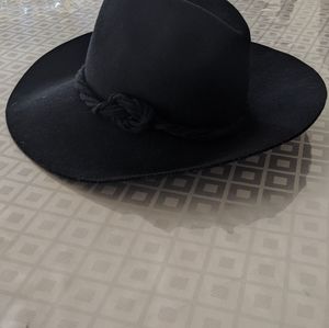 Wide-Brim Black Hat